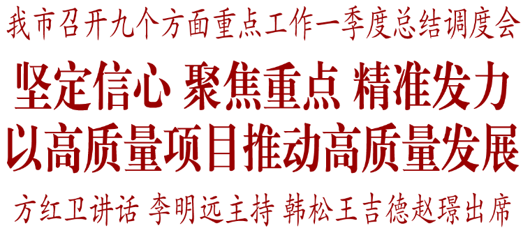 我市召开九个方面重点工作一季度总结调度会 坚定信心 聚焦重点 精准发力 以高质量项目推动高质量发展
