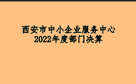 2022年西安市中小企业服务中心部门决算公开
